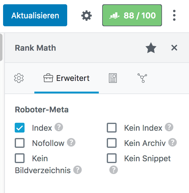 indicizzazione rankmath