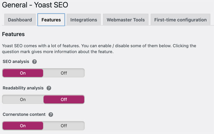 Yoast SEO-funktioner