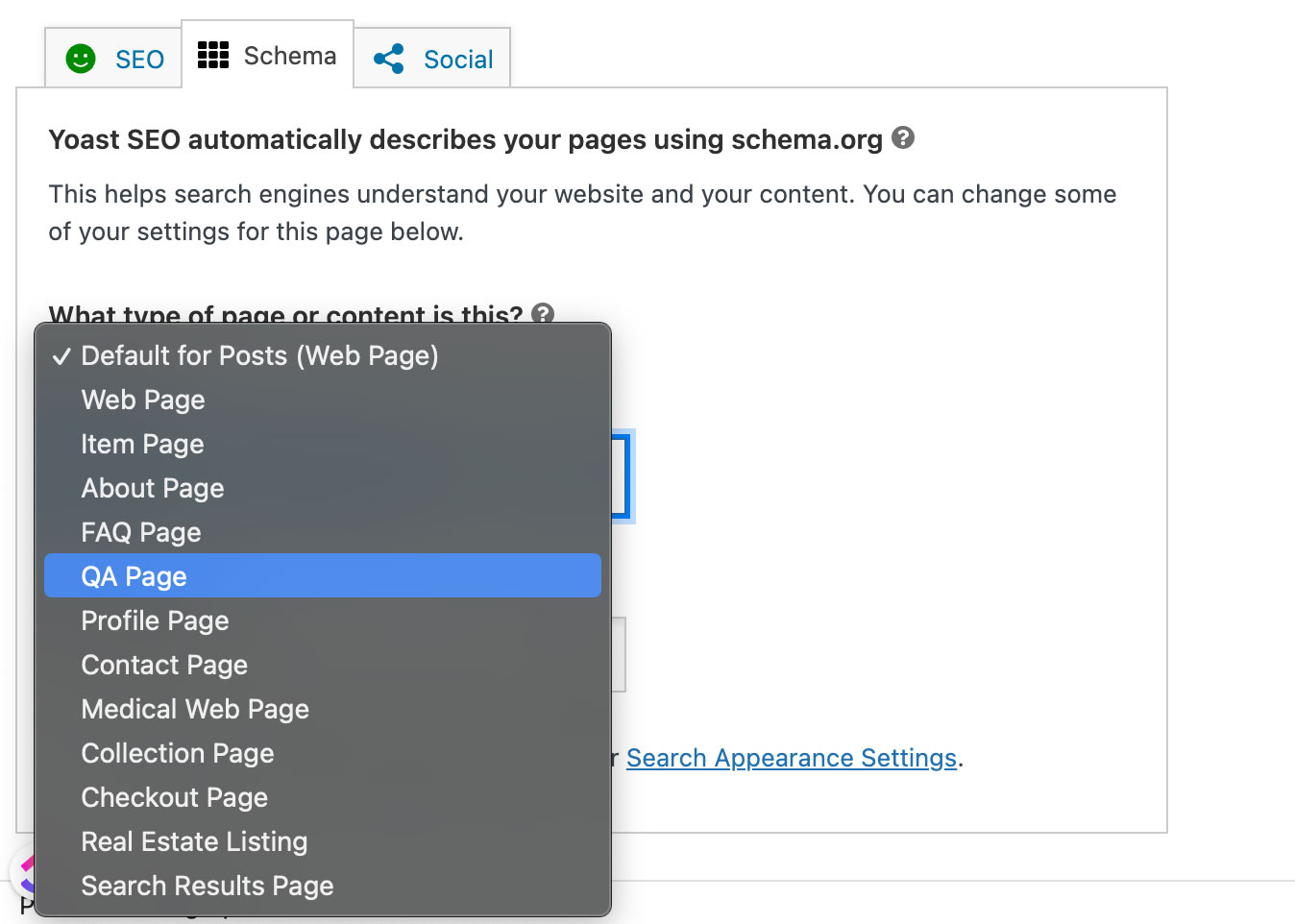 Tipo di post Yoast SEO Schema