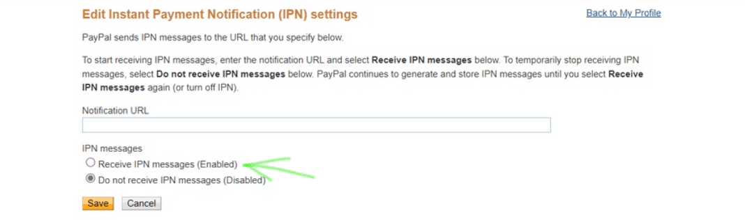 Messaggi IPN di PayPal