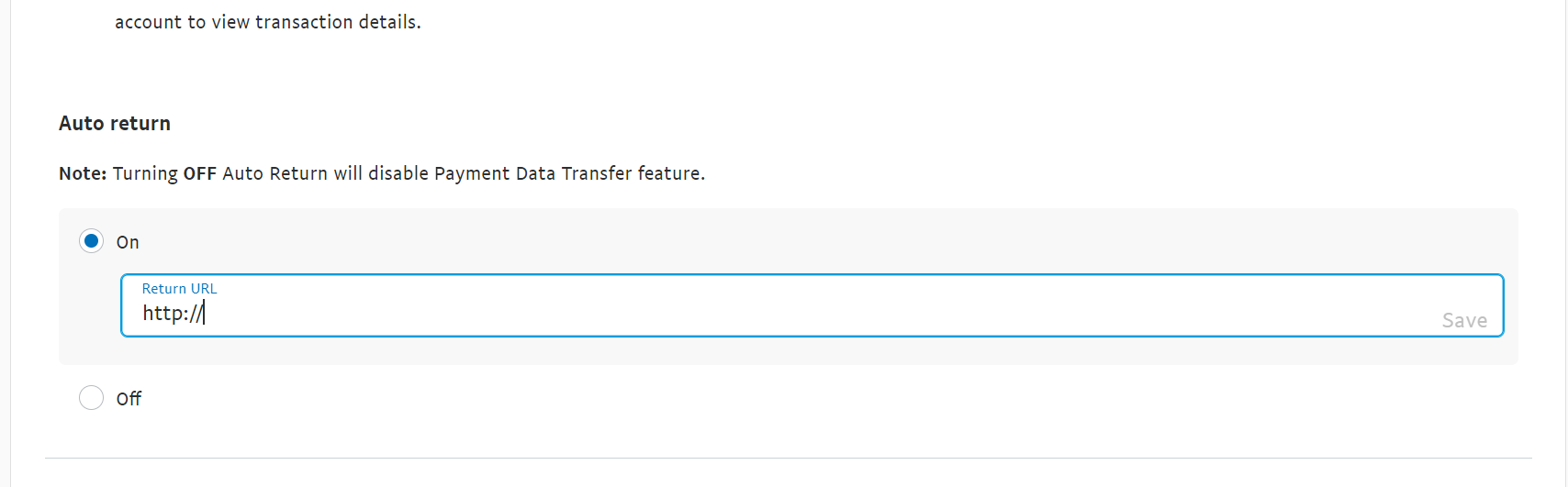 PayPal Payment Data Transfer feature