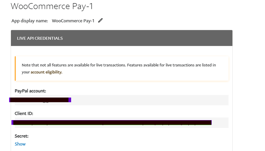 PayPal for WooCommerce Client ID