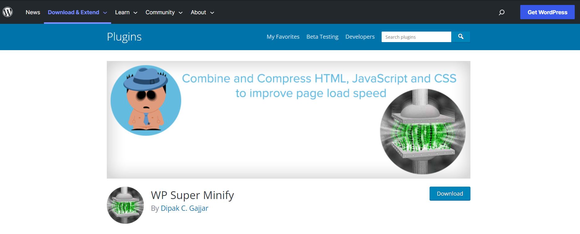 Plugin de performance WordPress WP Super Minify